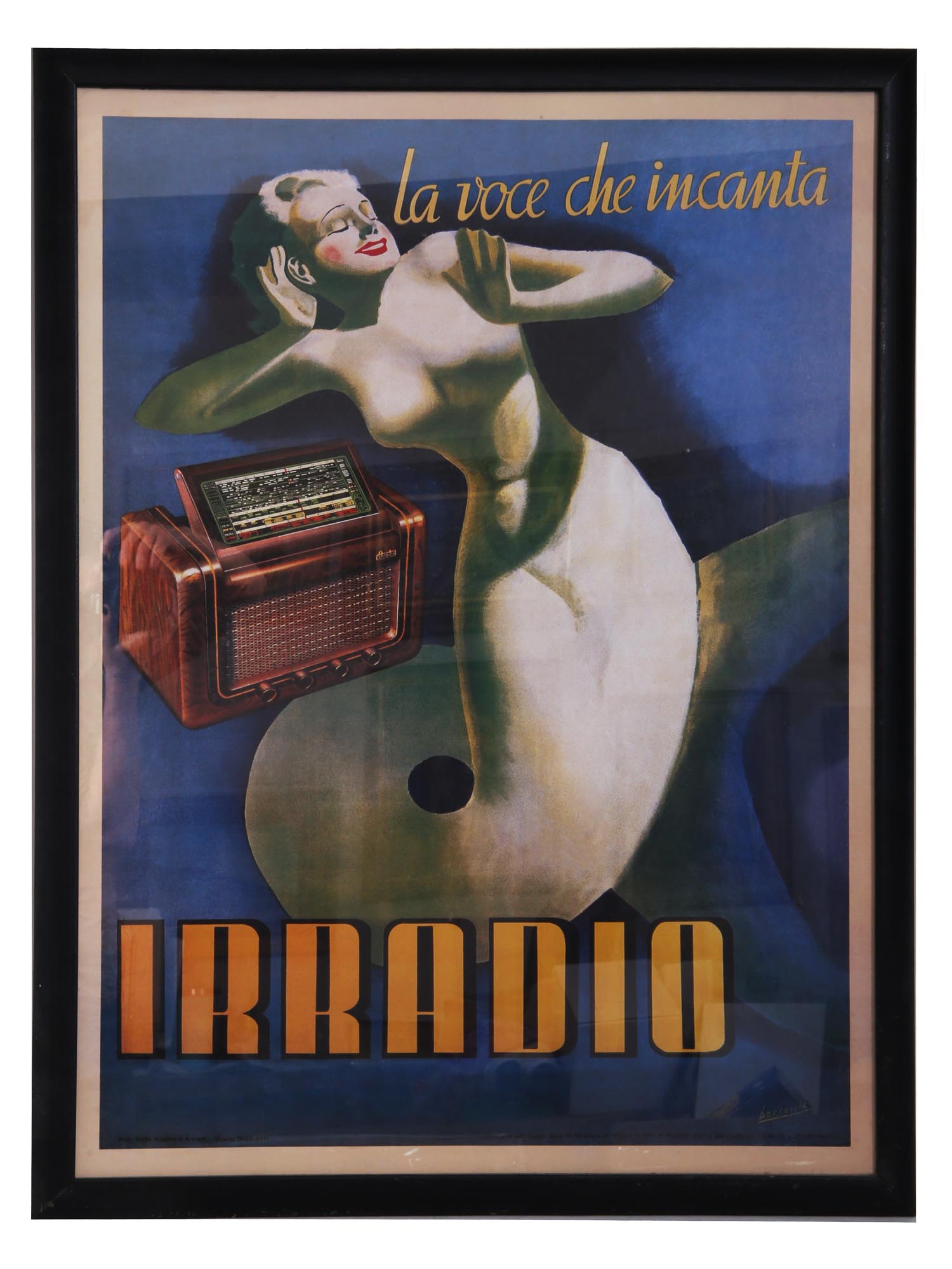 VINTAGE LITHOGRAPH POSTER RADIO BY GINO BOCCASILE PIC-0